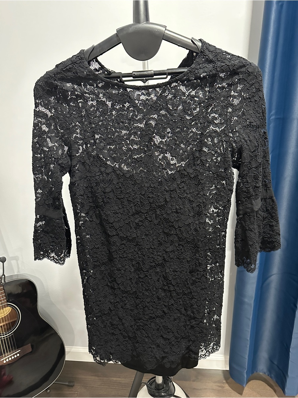 MELLODAY Black Floral Lace Long Sleeve Dress